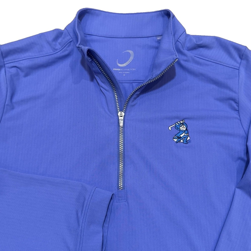 Zero Restriction Duke Golf Swinging Blue Devil 1/4 Zip Women M Purple NWOT